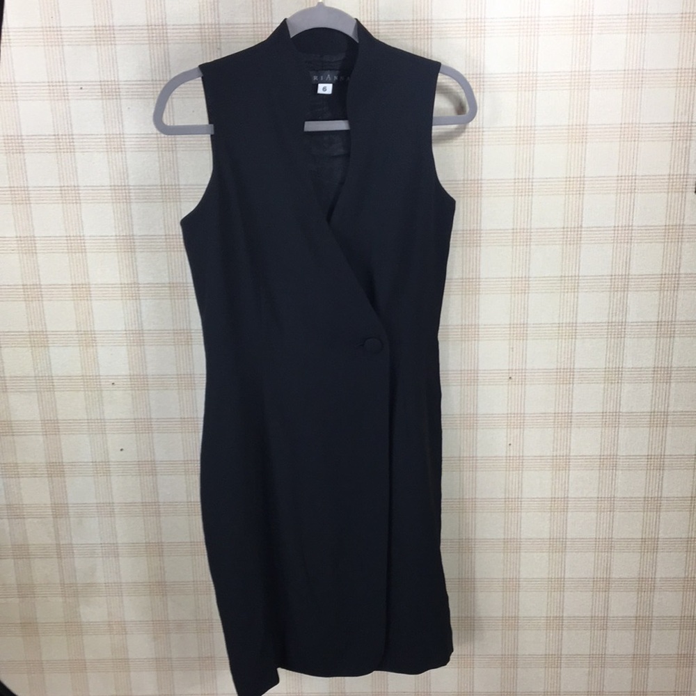 Vintage Marianna Black Minimalist Vest Dress Size 6